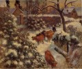 Efecto nieve en Montfoucault 1882 Camille Pissarro